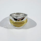 Silver Golden Threads Ring